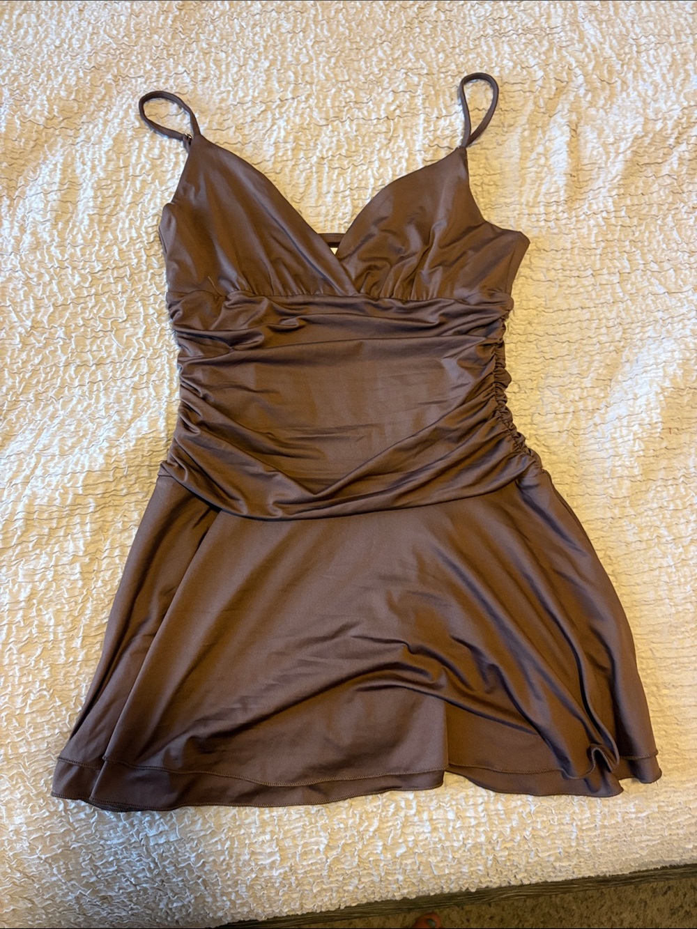 Princess Polly Brown Ruched Camisole Dress